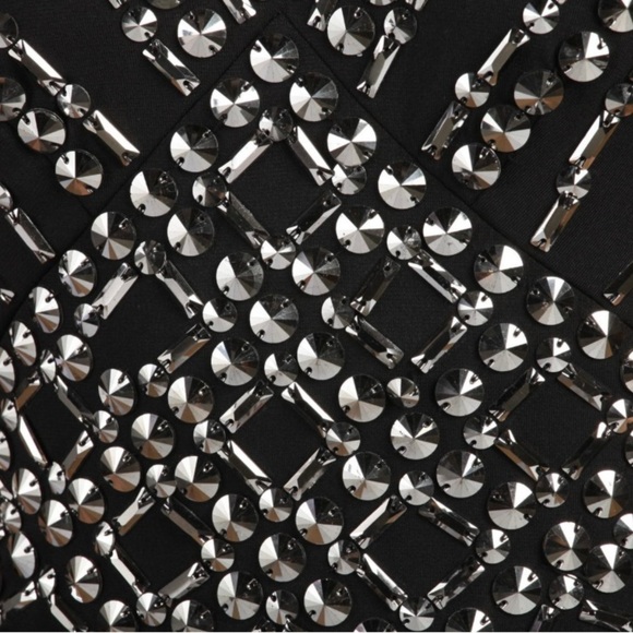 Jolene Party Dress Black Cocktail Night Out Metal Beaded Mini Dress Sz 12 - Picture 5 of 10